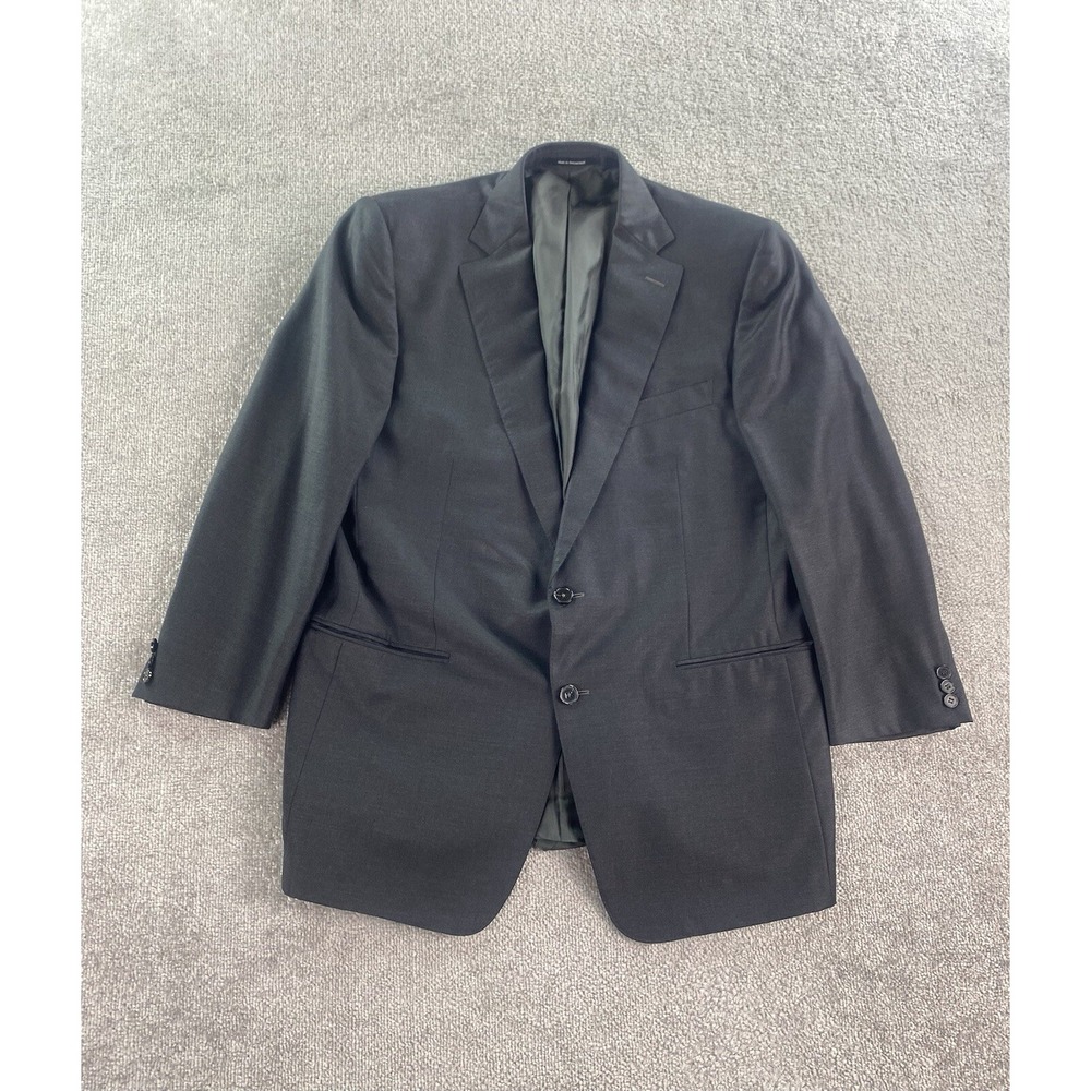 Ermenegildo Zegna Suit Jacket Mens 44 R Charcoal Wool Su Misura Trofeo Sport